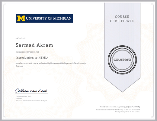 University of Michigan HTML 5