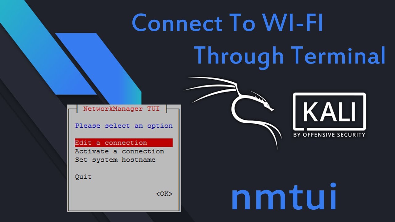 How to connect to WIFI using terminal in linux kali linux using nmtui
