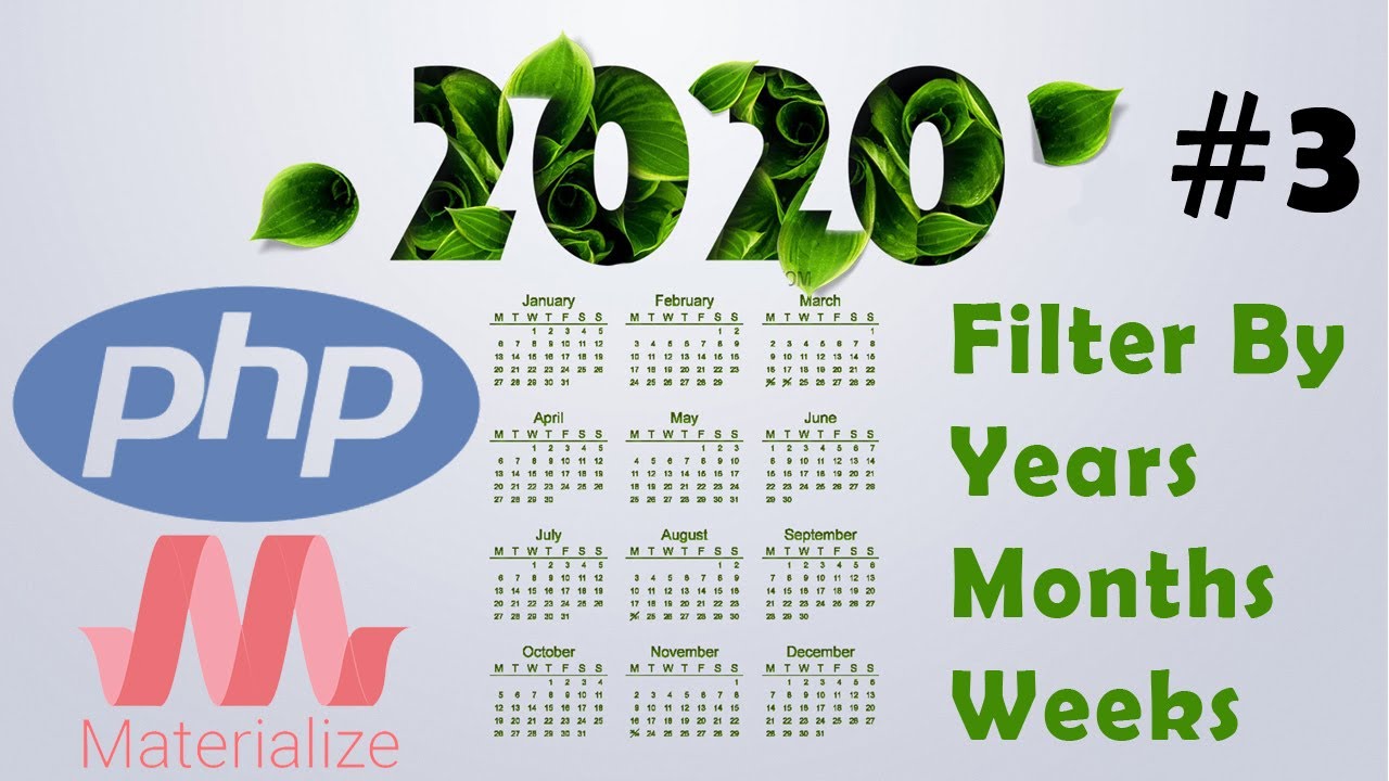 HOW TO MAKE A CALENDAR SCRIPT WITH PHP WITH FILTERS BY WEEK MONTH YEAR MATERIALIZE 3 STARTING MONDAY
