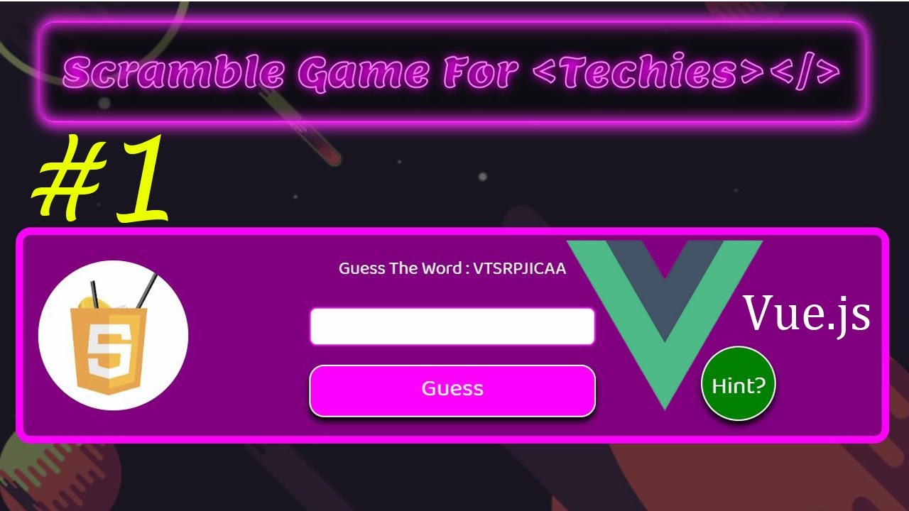 How To Create Interactive Word Scramble Game With Vue JS Javascript 1