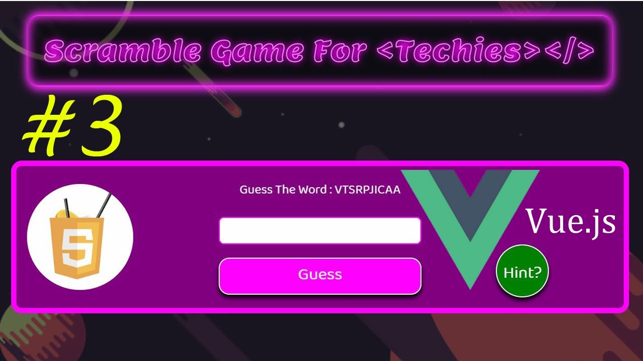 How To Create Interactive Word Scramble Game With Vue JS Javascript 3